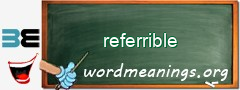 WordMeaning blackboard for referrible